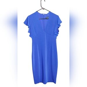 Alexia Admor NWT ruffle short sleeve blue midi dress v neck